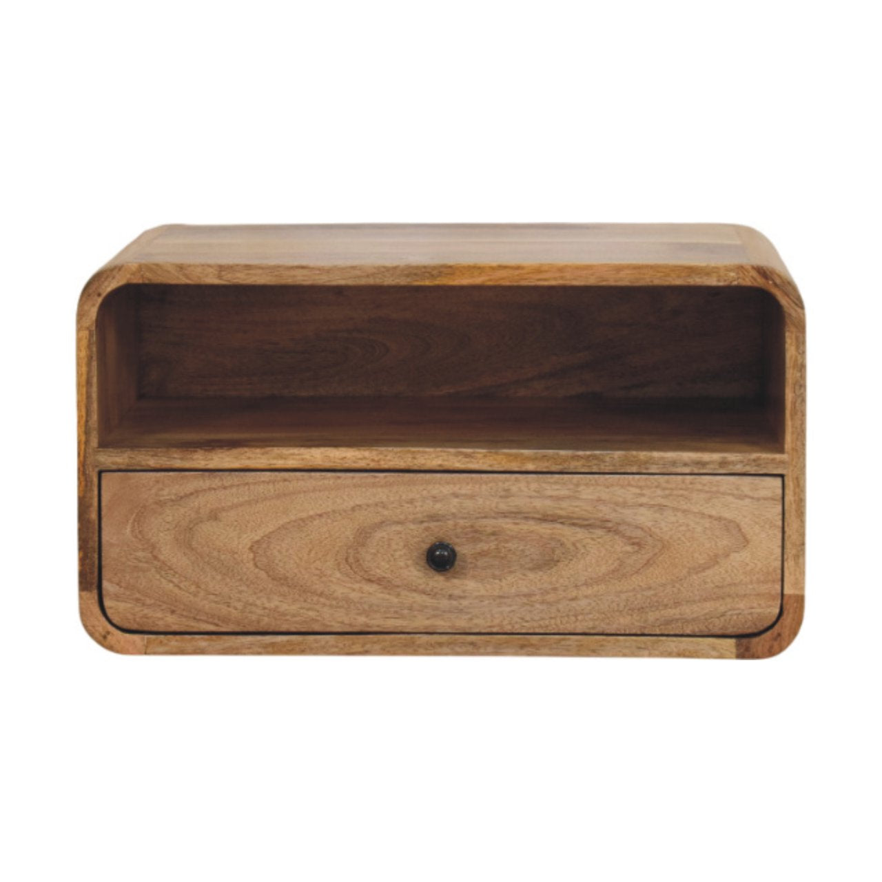Cloud 9 Floating Bedside Shelf with Single Drawer - Light Wood
