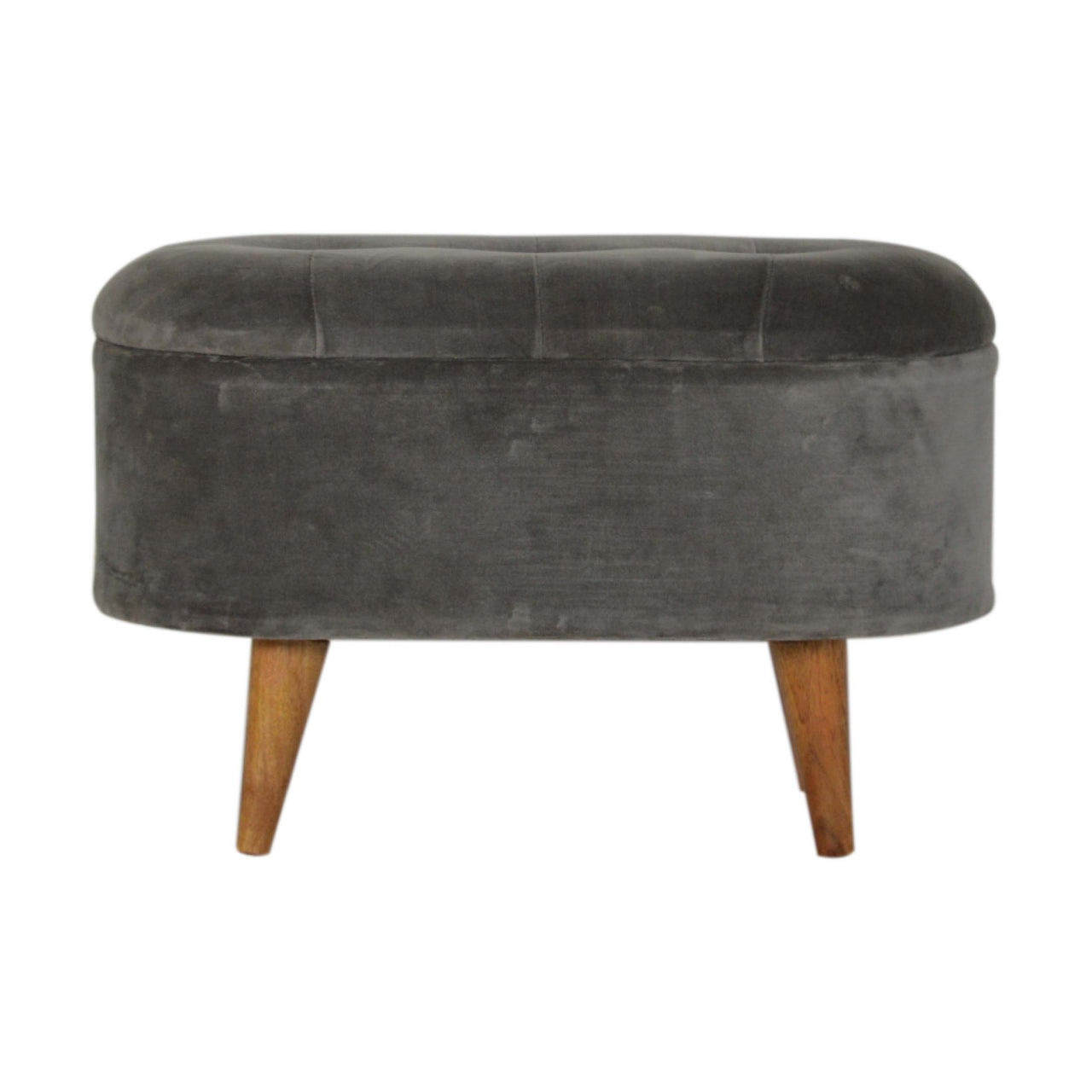 Slam Dunk Velvet Footstool - Silver Grey