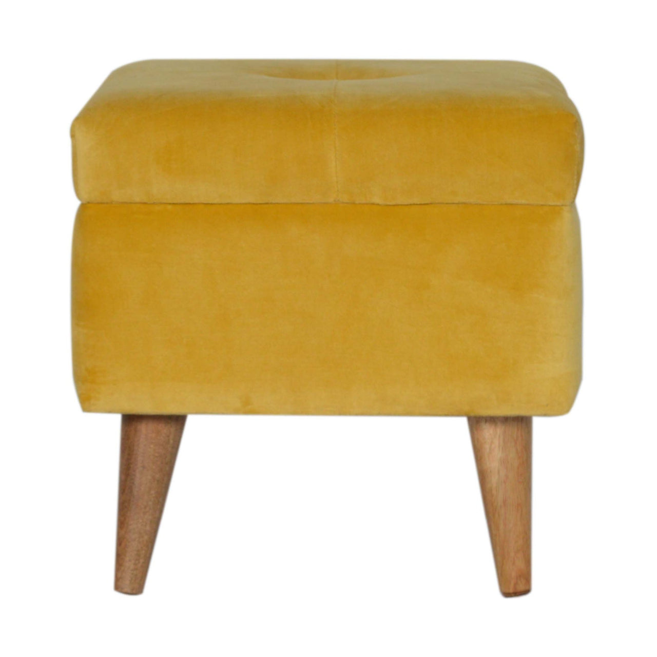 Golden Yellow Velvet Secret Storage Footstool