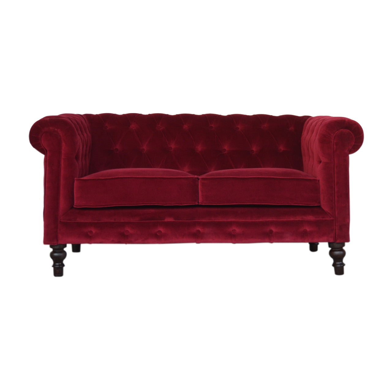 The Iconic Velvet Chesterfield - Ruby Red
