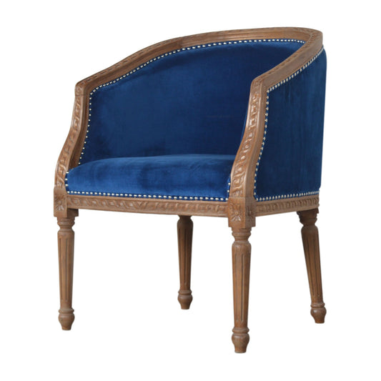 Velvet Occasional Chair - Royal Blue