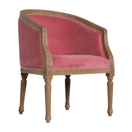 Velvet Occasional Chair - Rose Pink