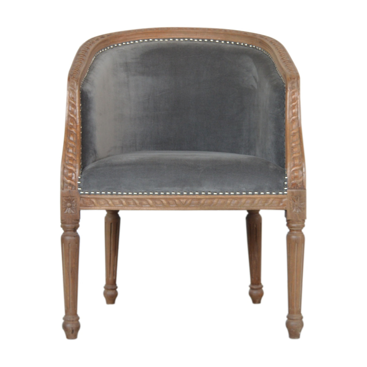Velvet Occasional Chair - Silver Grey