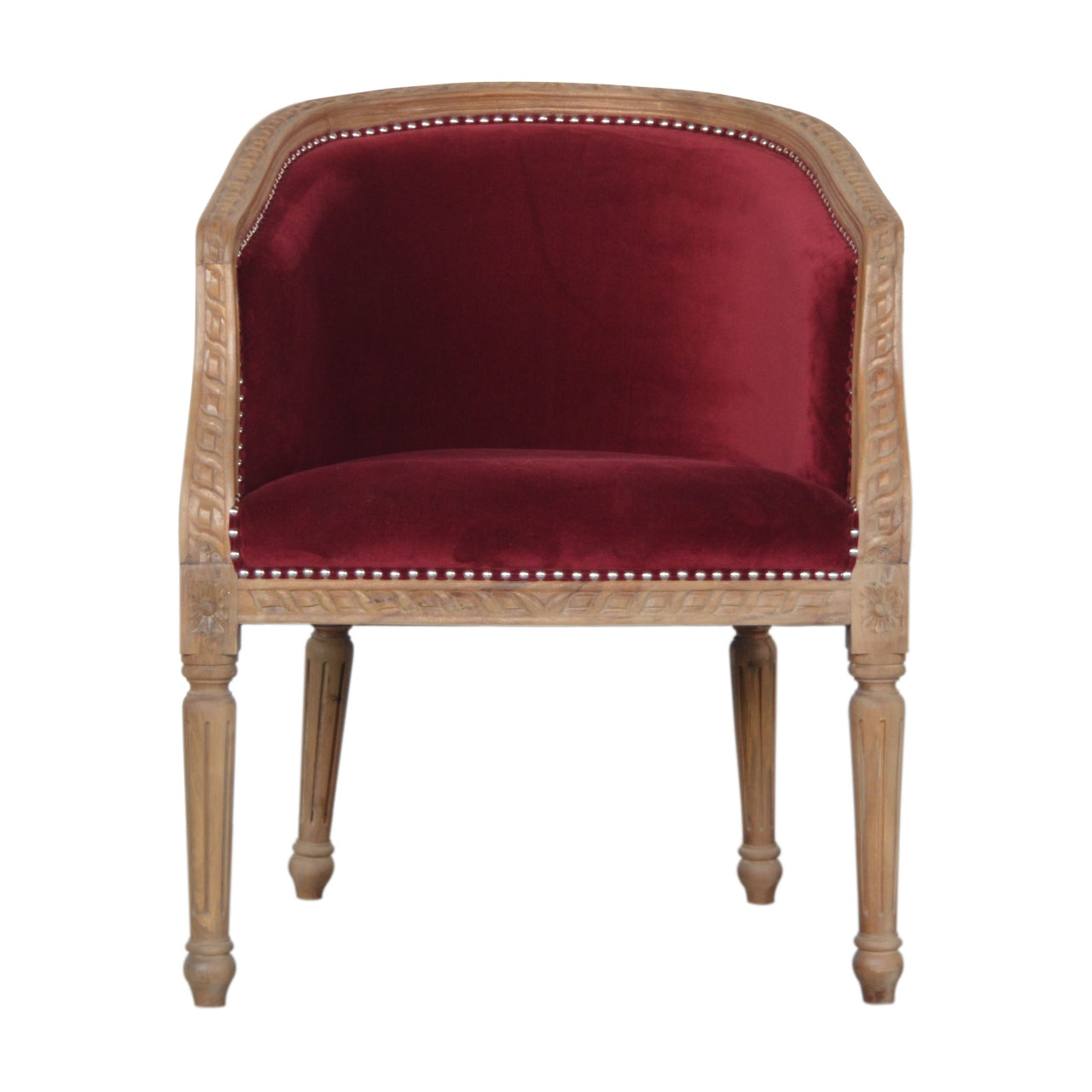 Velvet Occasional Chair - Ruby Red