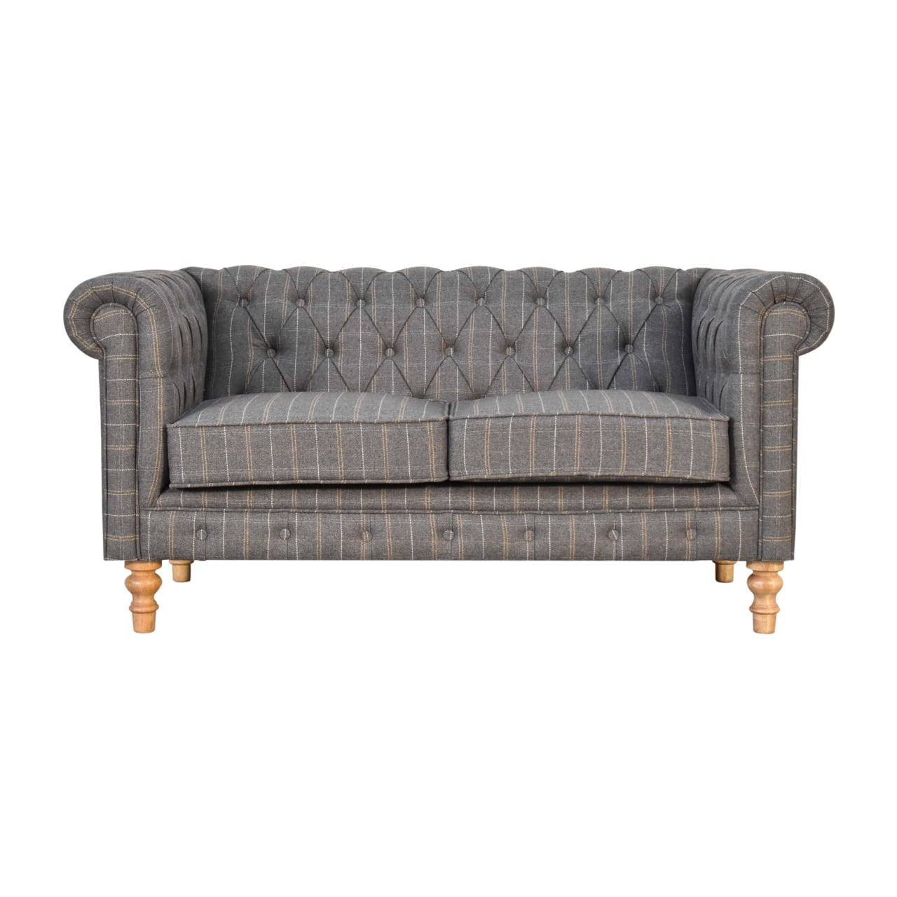 Chesterfield 2-Seater Pewter Tweed Sofa