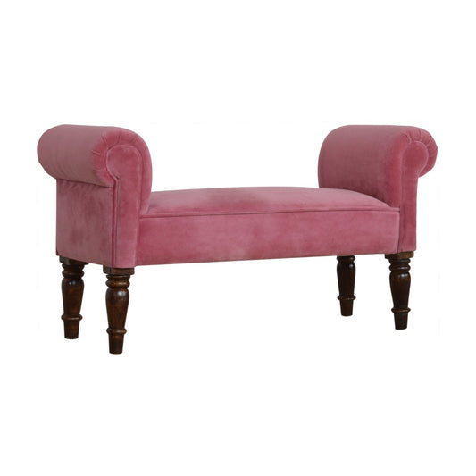 You and Me Velvet Embrace Bench – Rose Pink