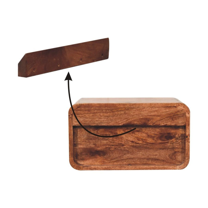 Cloud 9 Floating Bedside 2 Drawer - Honey Caramel