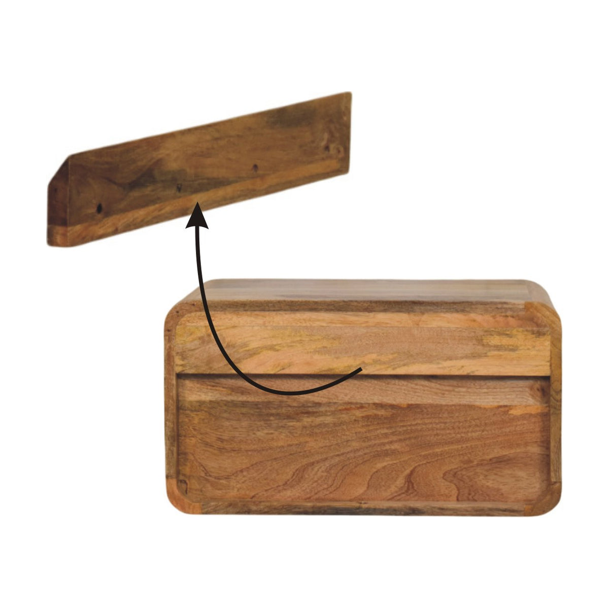 Cloud 9 Floating Bedside Shelf with Single Drawer - Light Wood