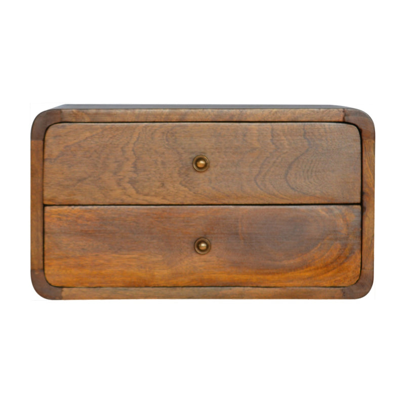 Cloud 9 Floating Bedside 2 Drawer - Dark Wood