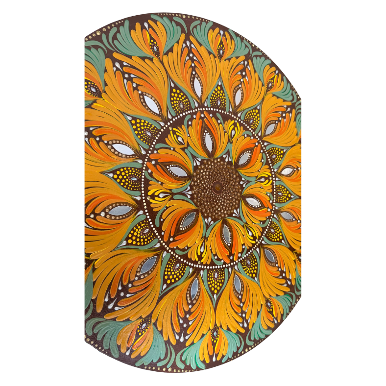 Golden Sunflower Original Mandala