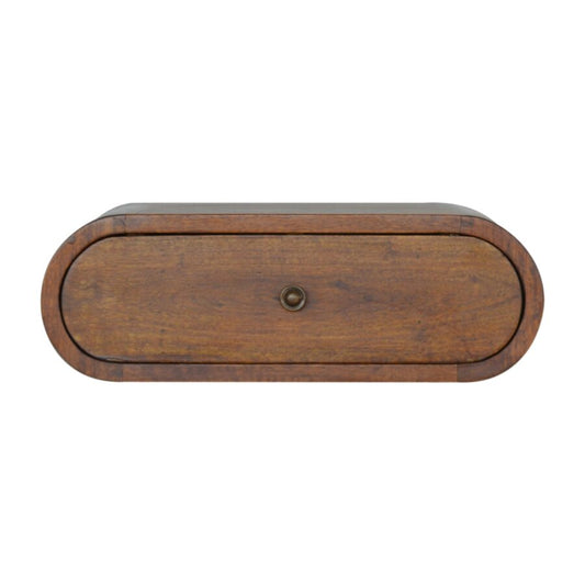 Cloud 9 Floating Bedside Single Drawer - Dark Wood