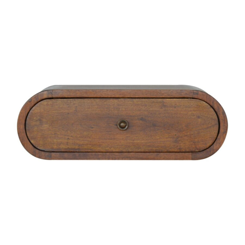 Cloud 9 Floating Bedside Single Drawer - Dark Wood