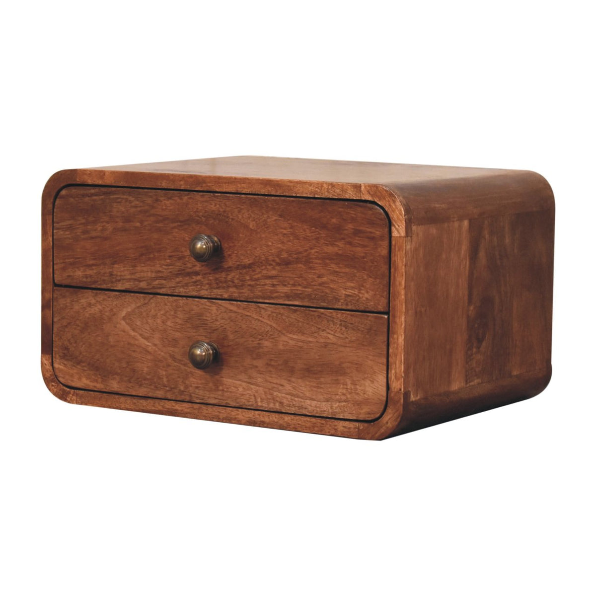Cloud 9 Floating Bedside 2 Drawer - Honey Caramel