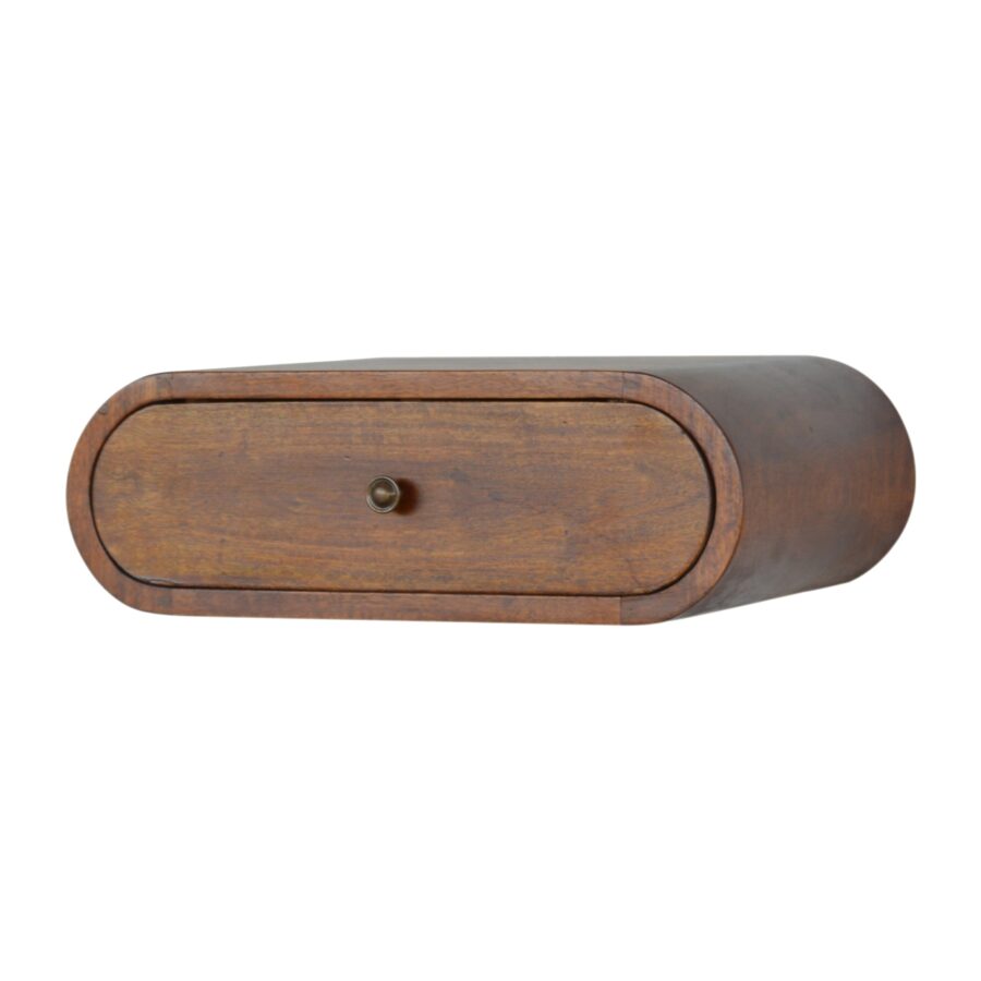 Cloud 9 Floating Bedside Single Drawer - Dark Wood