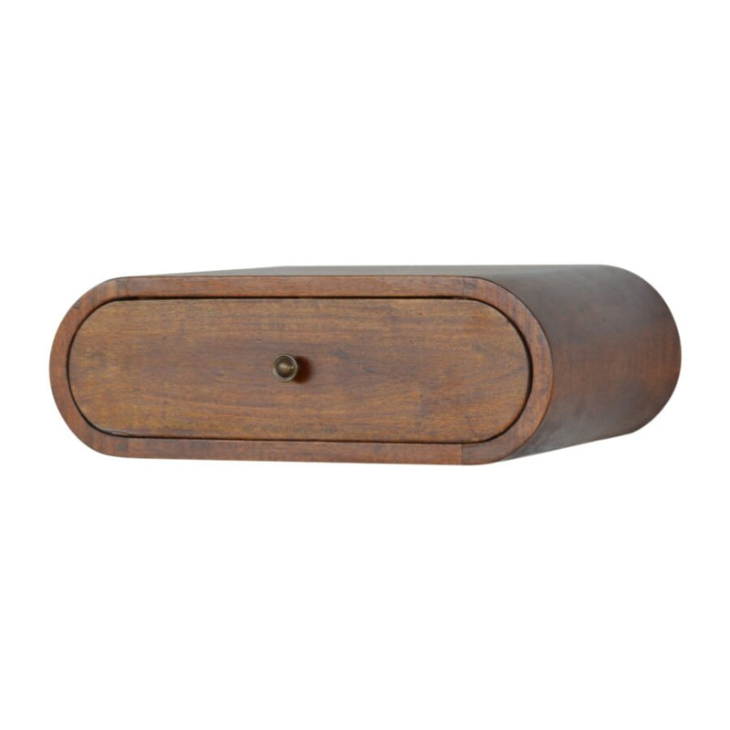Cloud 9 Floating Bedside Single Drawer - Dark Wood