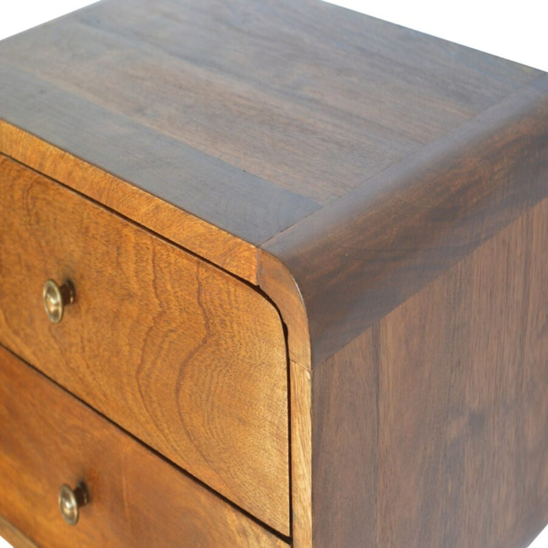 Cloud 9 Floating Bedside 2 Drawer - Dark Wood