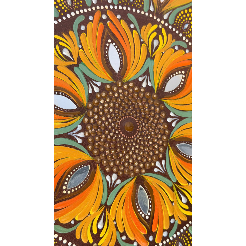 Golden Sunflower Original Mandala