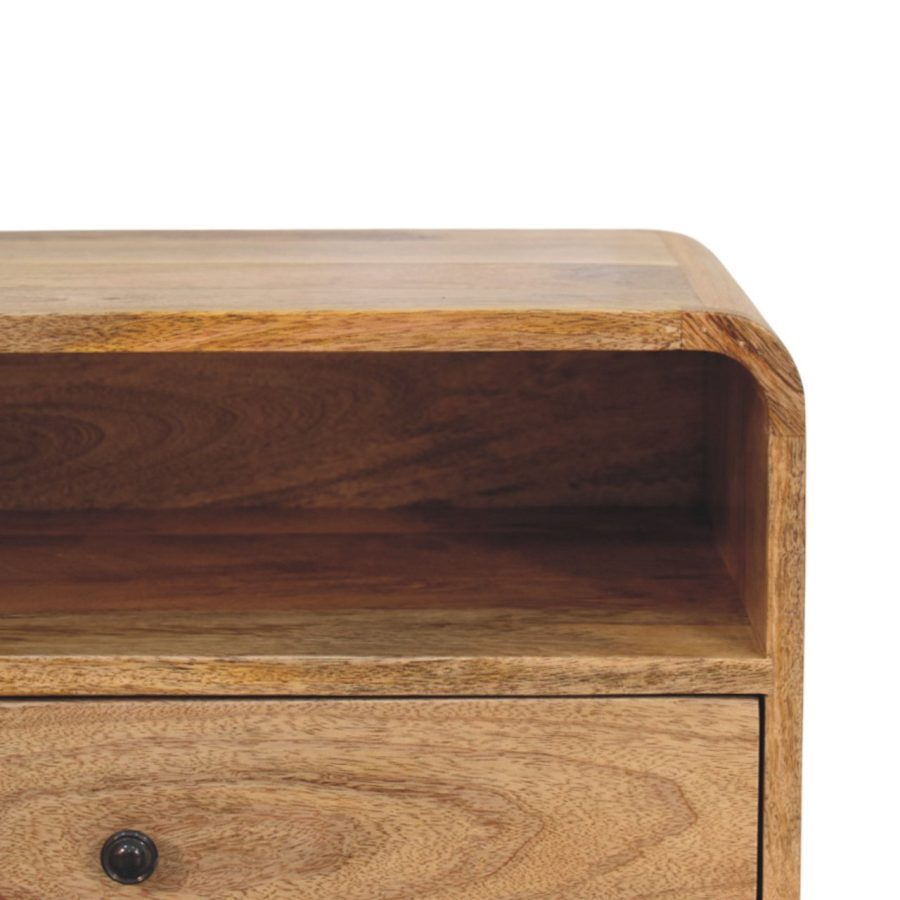 Cloud 9 Floating Bedside Shelf with Single Drawer - Light Wood