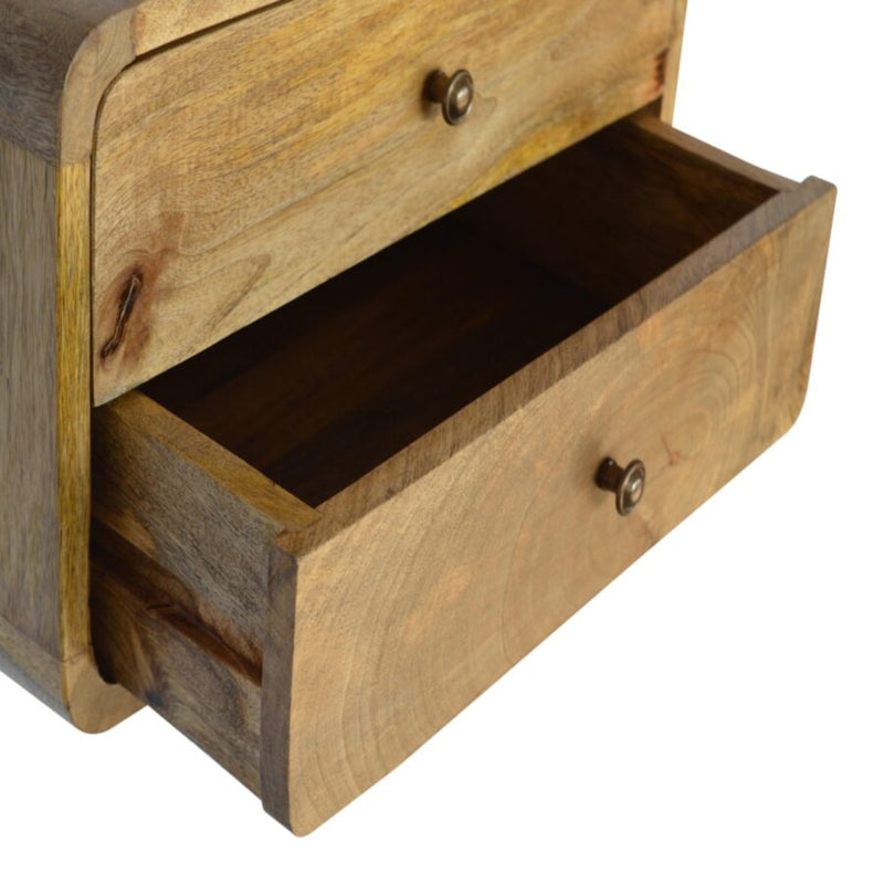 Cloud 9 Floating Bedside 2 Drawer - Light Wood