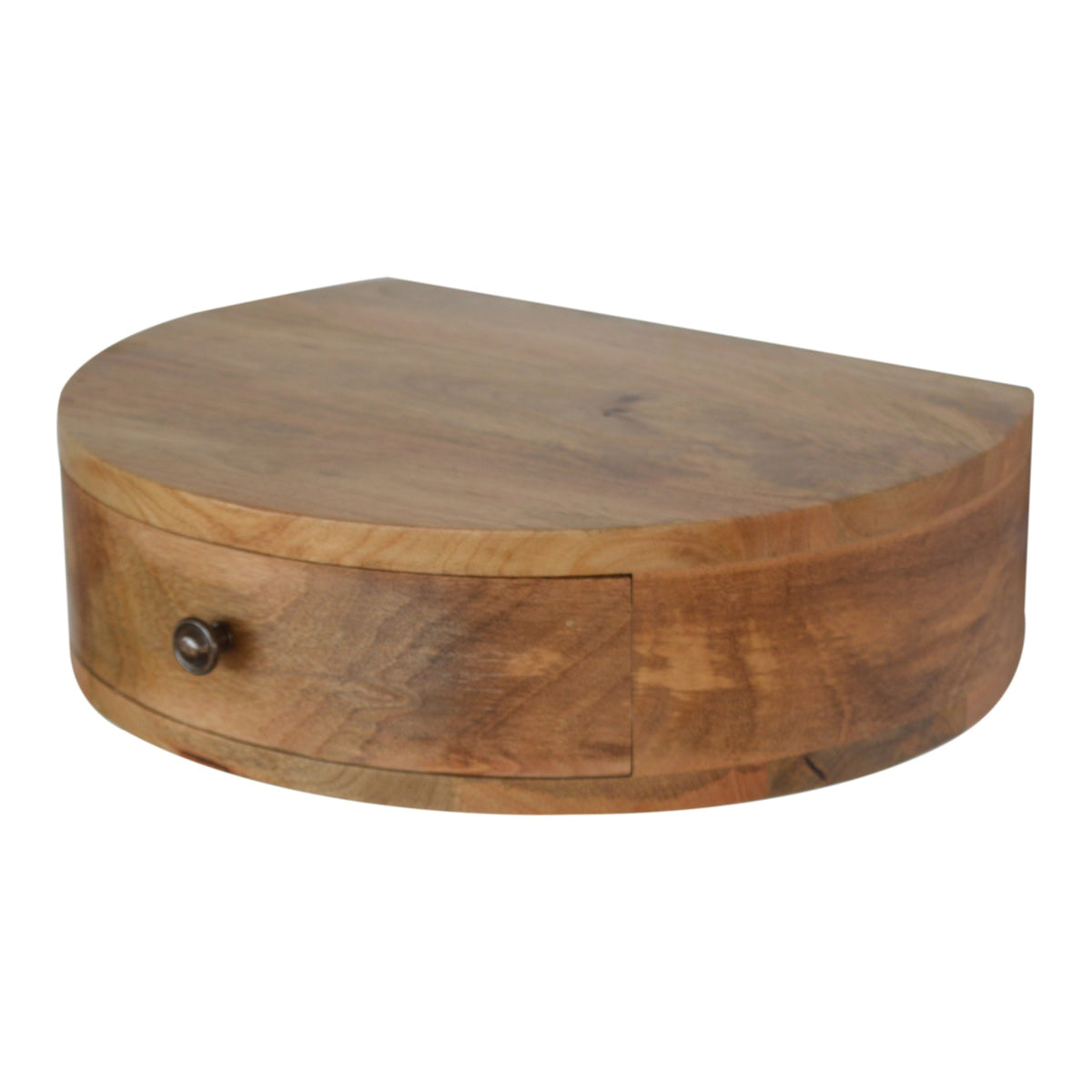 Cloud 9 Floating Bedside Rounded Drawer - Light Wood