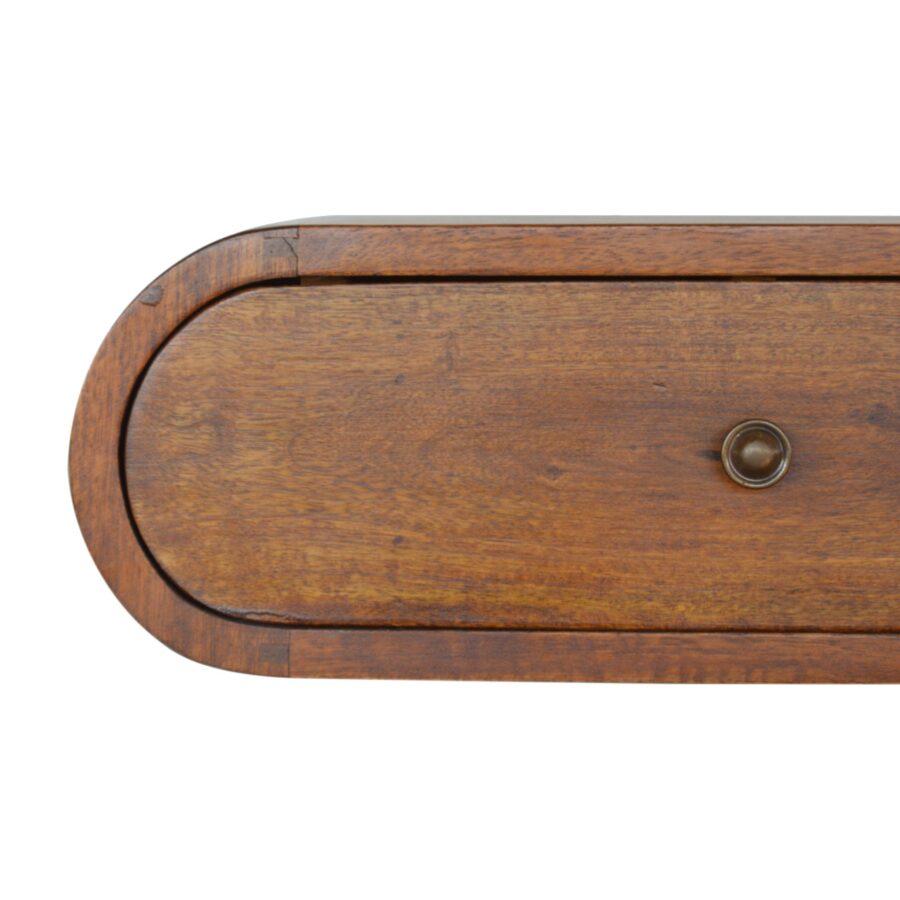 Cloud 9 Floating Bedside Single Drawer - Dark Wood