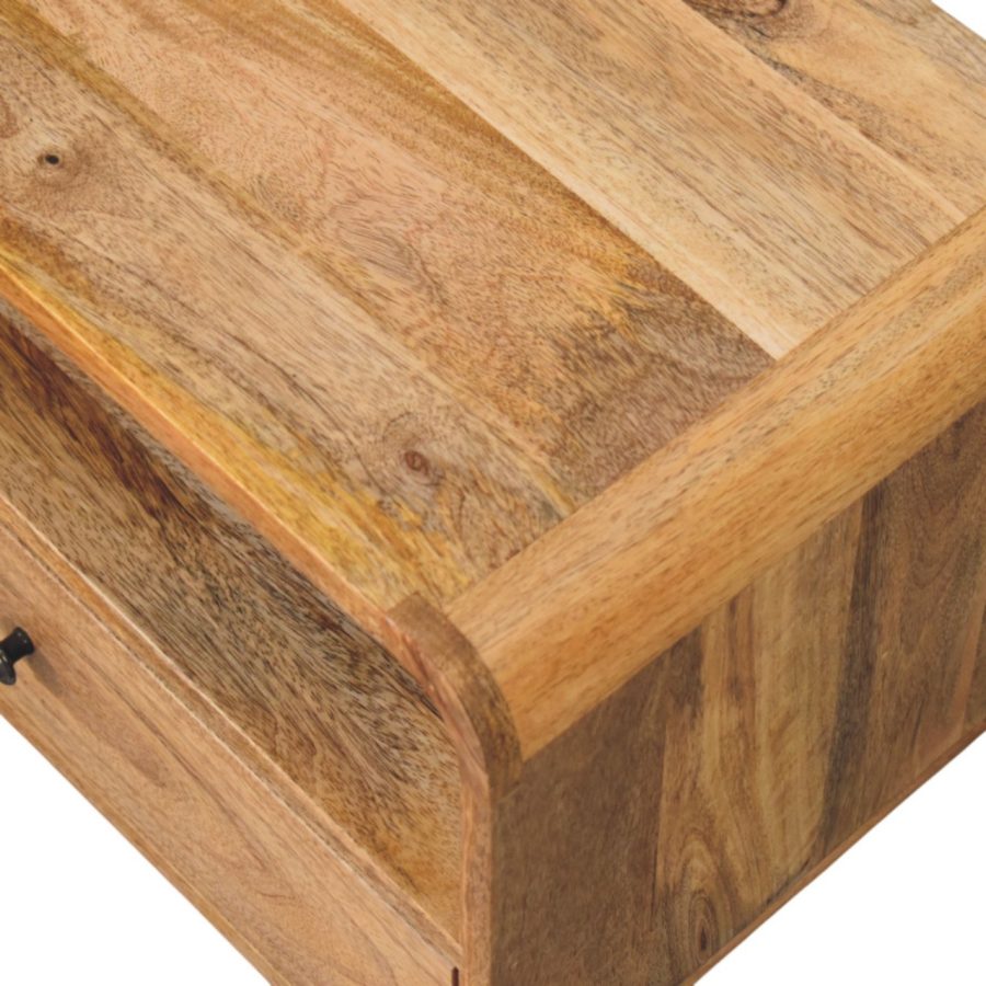 Cloud 9 Floating Bedside Shelf with Single Drawer - Light Wood