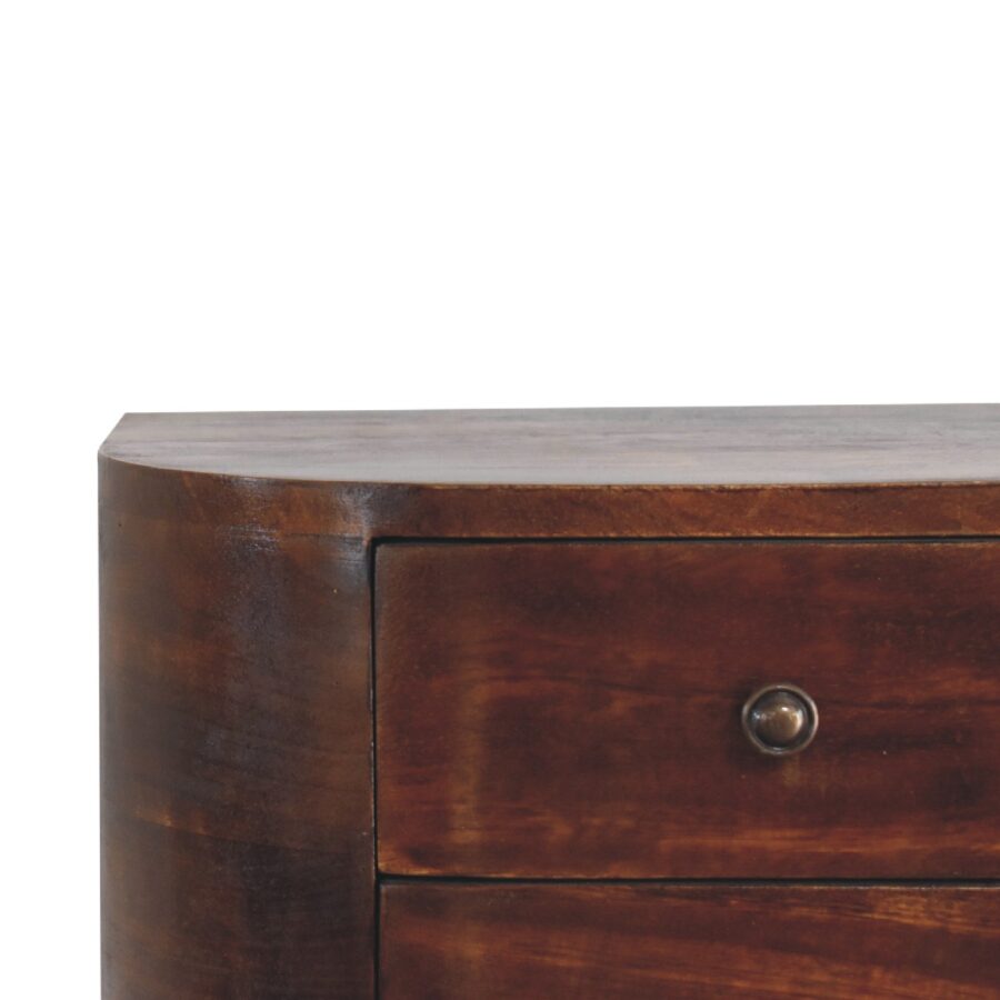Cloud 9 Floating Bedside 2 Drawer - Curved Wood