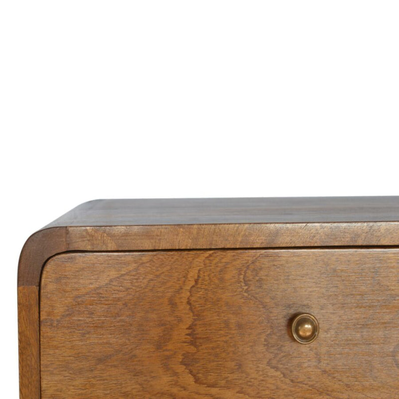 Cloud 9 Floating Bedside 2 Drawer - Dark Wood