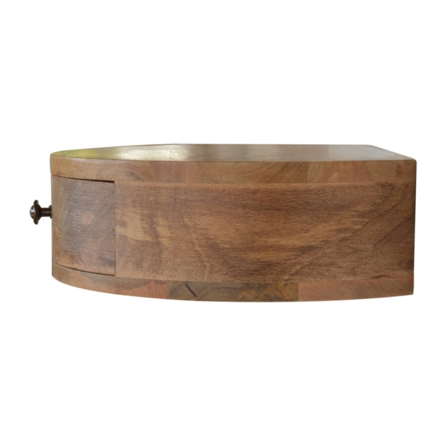 Cloud 9 Floating Bedside Rounded Drawer - Light Wood