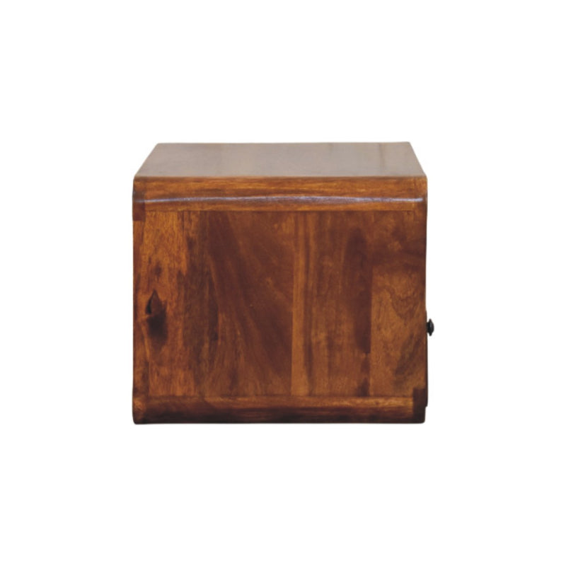 Cloud 9 Floating Bedside Shelf with Single Drawer - Dark Wood