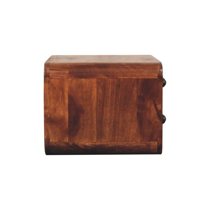 Cloud 9 Floating Bedside 2 Drawer - Honey Caramel