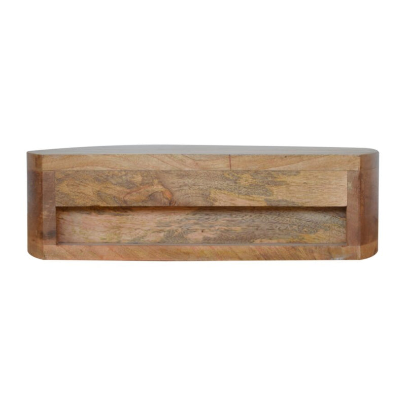 Cloud 9 Floating Bedside Rounded Drawer - Light Wood