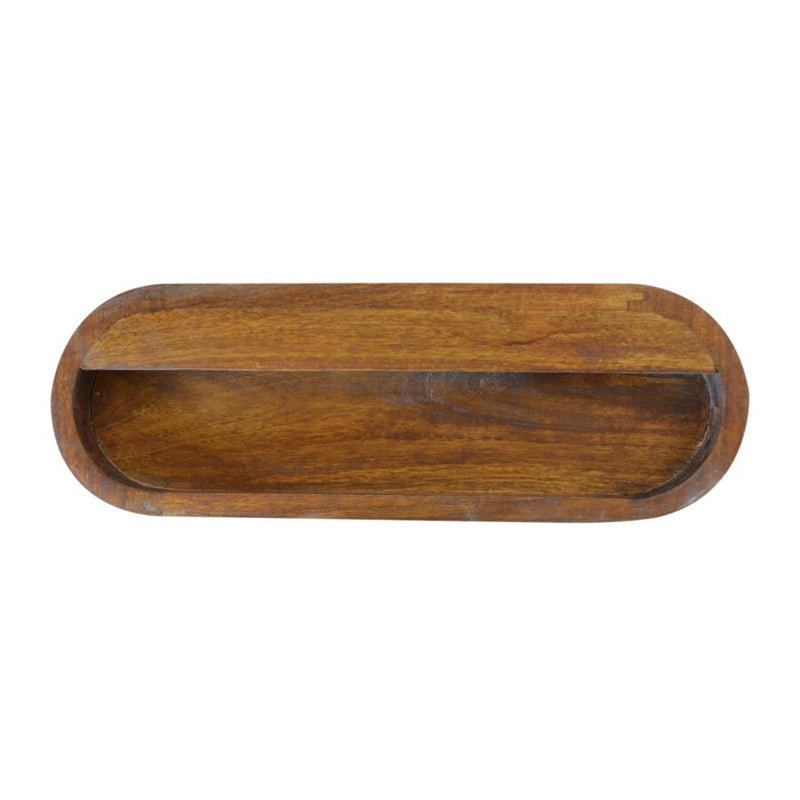 Cloud 9 Floating Bedside Single Drawer - Dark Wood