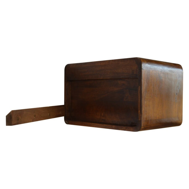 Cloud 9 Floating Bedside 2 Drawer - Dark Wood
