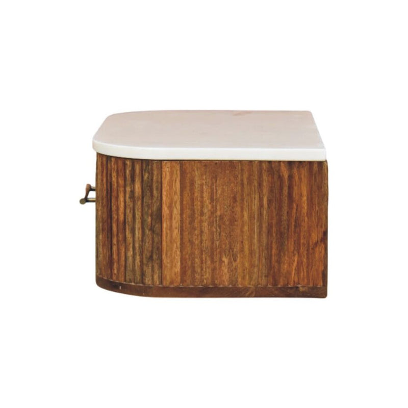 Cloud 9 Floating Bedside Single Drawer - Marble Top