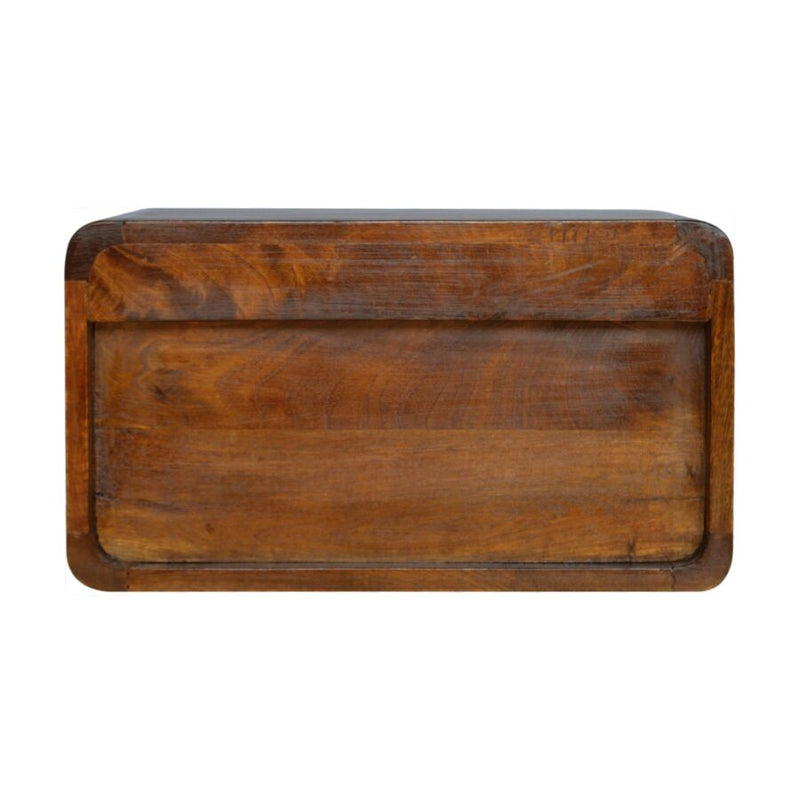 Cloud 9 Floating Bedside 2 Drawer - Dark Wood