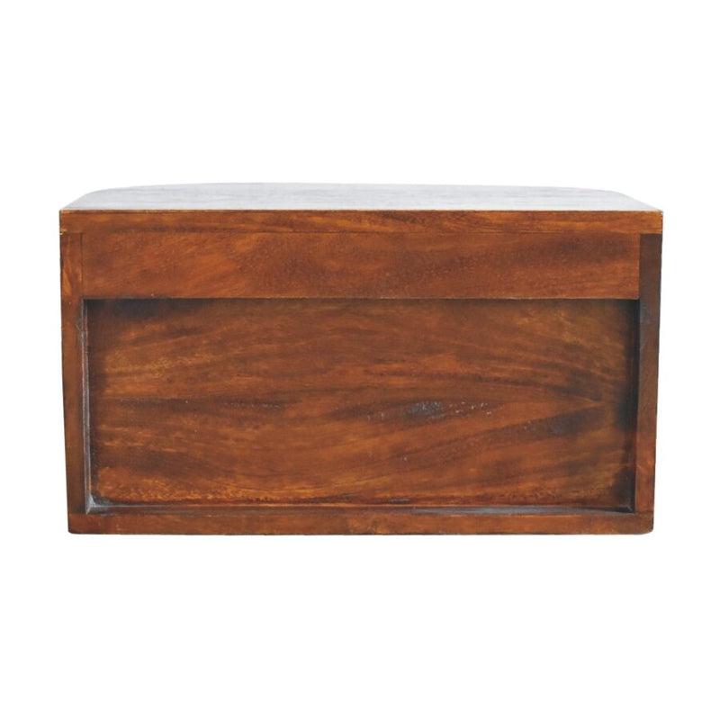 Cloud 9 Floating Bedside 2 Drawer - Curved Wood