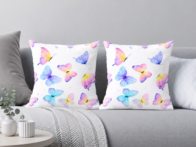 Multi- Pastel Butterfly Cushion