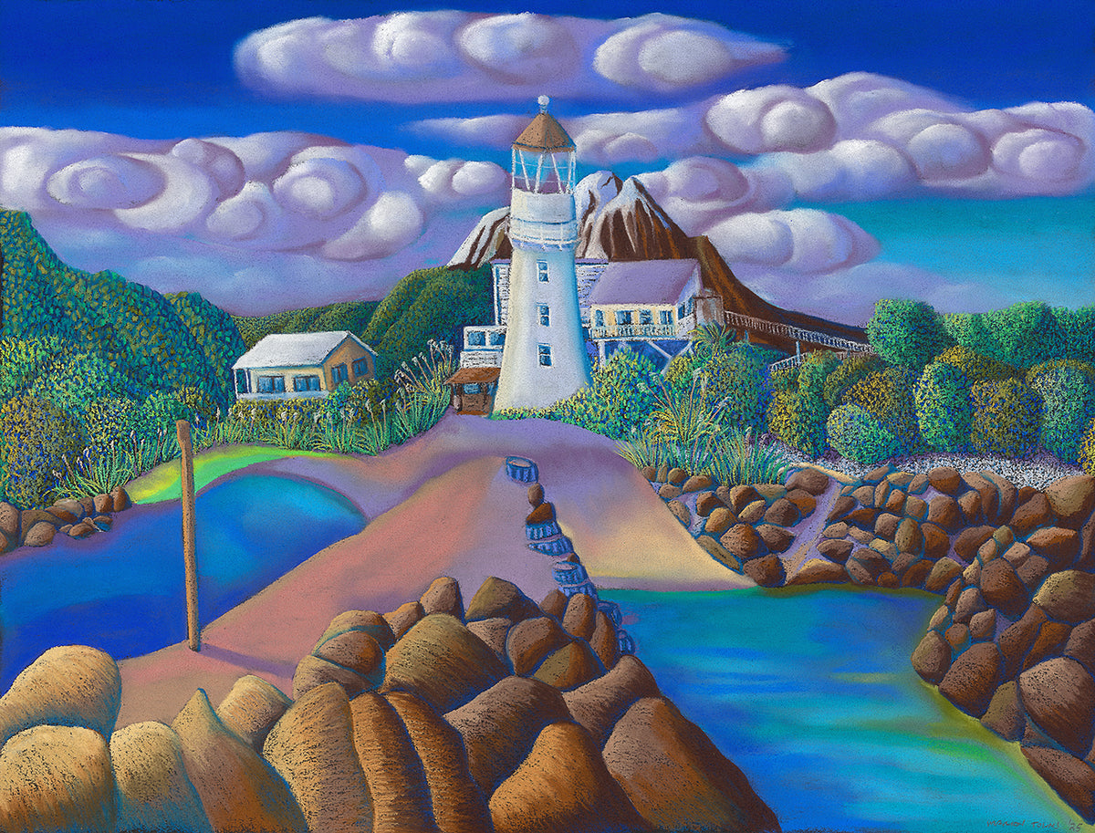 Egmont Lightouse & Mount Taranaki Original Pastel