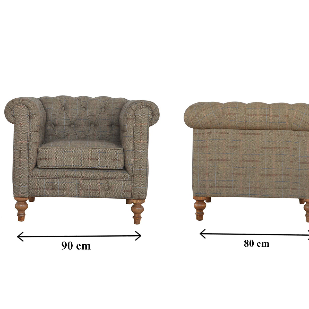 Chesterfield Multi Tweed Armchair