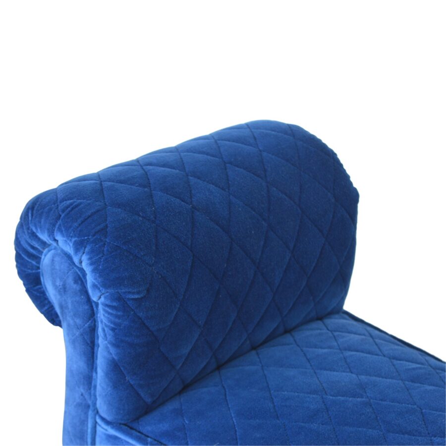 You and Me Velvet Embrace Bench – Quilted Royal Blue