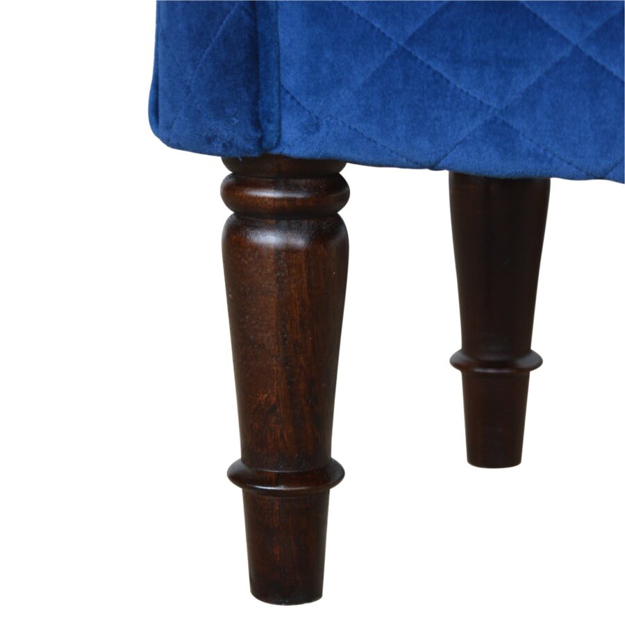 You and Me Velvet Embrace Bench – Quilted Royal Blue