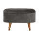 Slam Dunk Velvet Footstool - Silver Grey