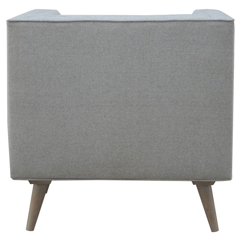 Whisper Grey Cubed Tweed Armchair