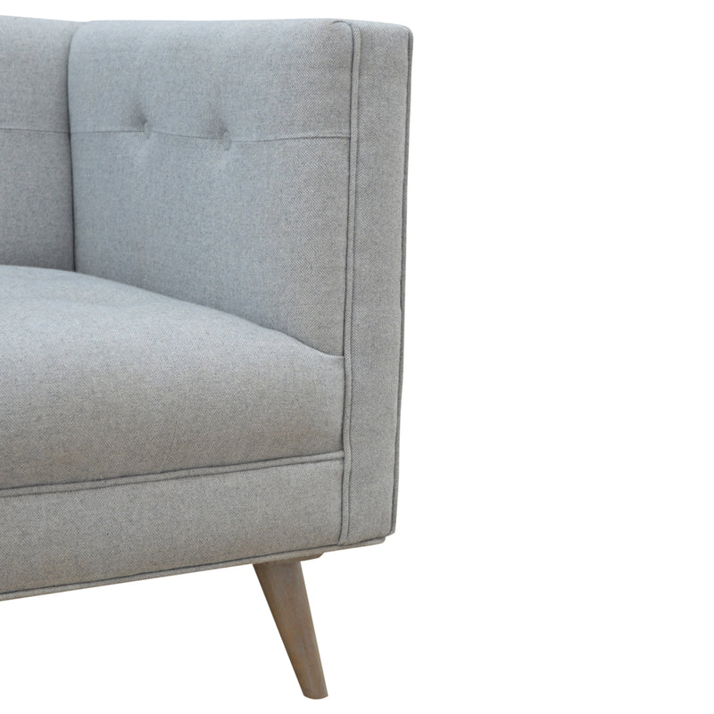 Whisper Grey Cubed Tweed Armchair