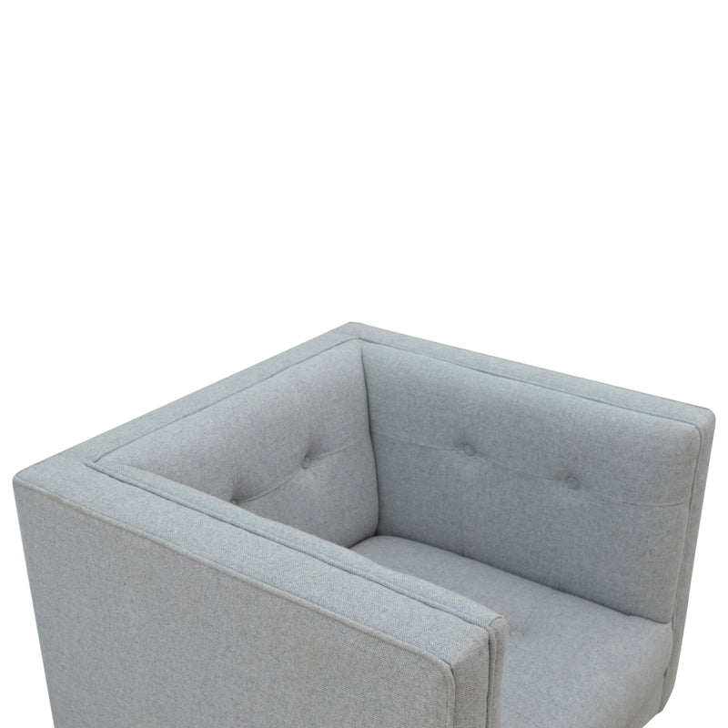 Whisper Grey Cubed Tweed Armchair