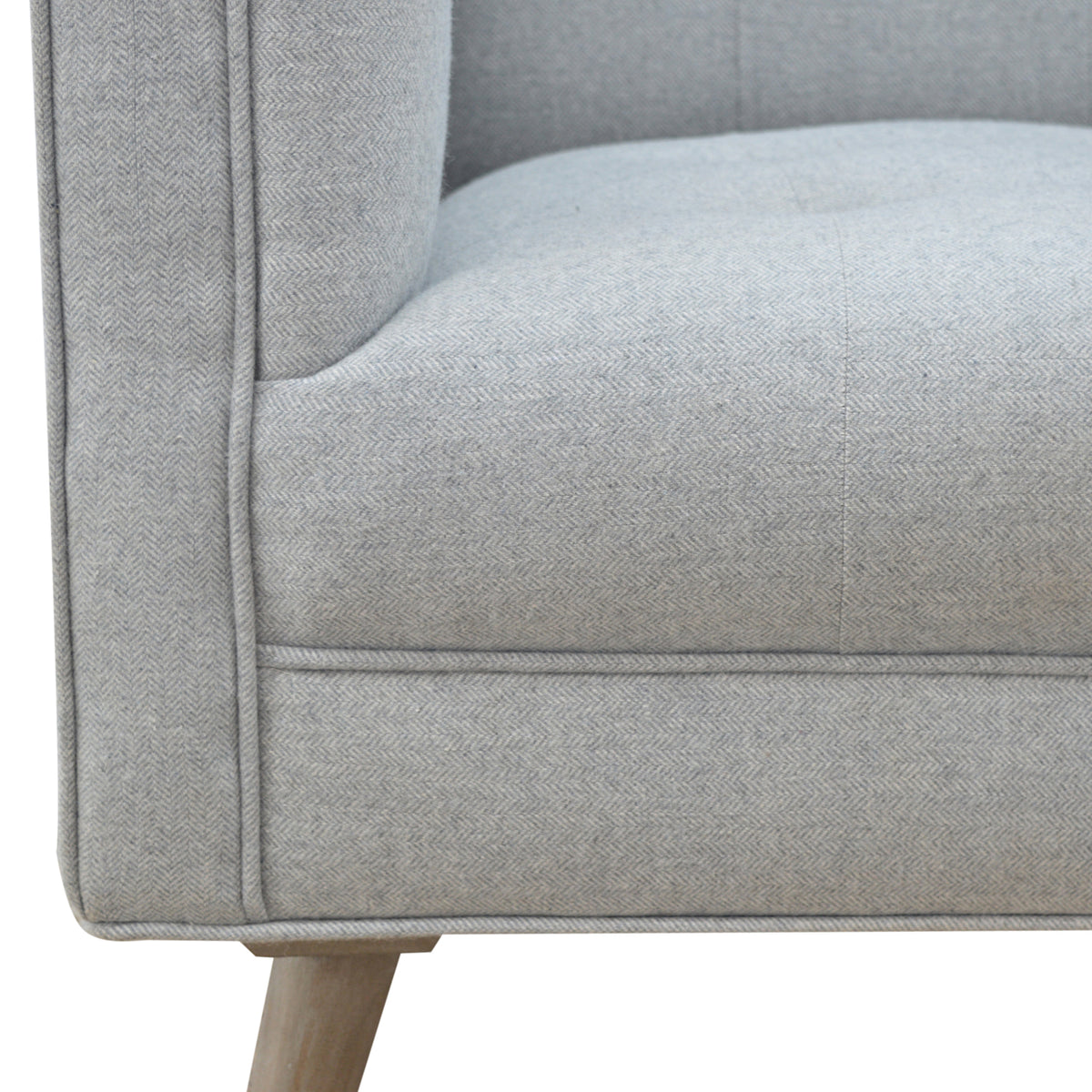 Whisper Grey Cubed Tweed Armchair
