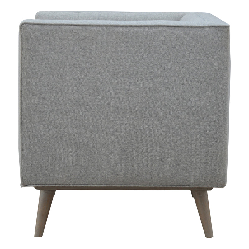 Whisper Grey Cubed Tweed Armchair