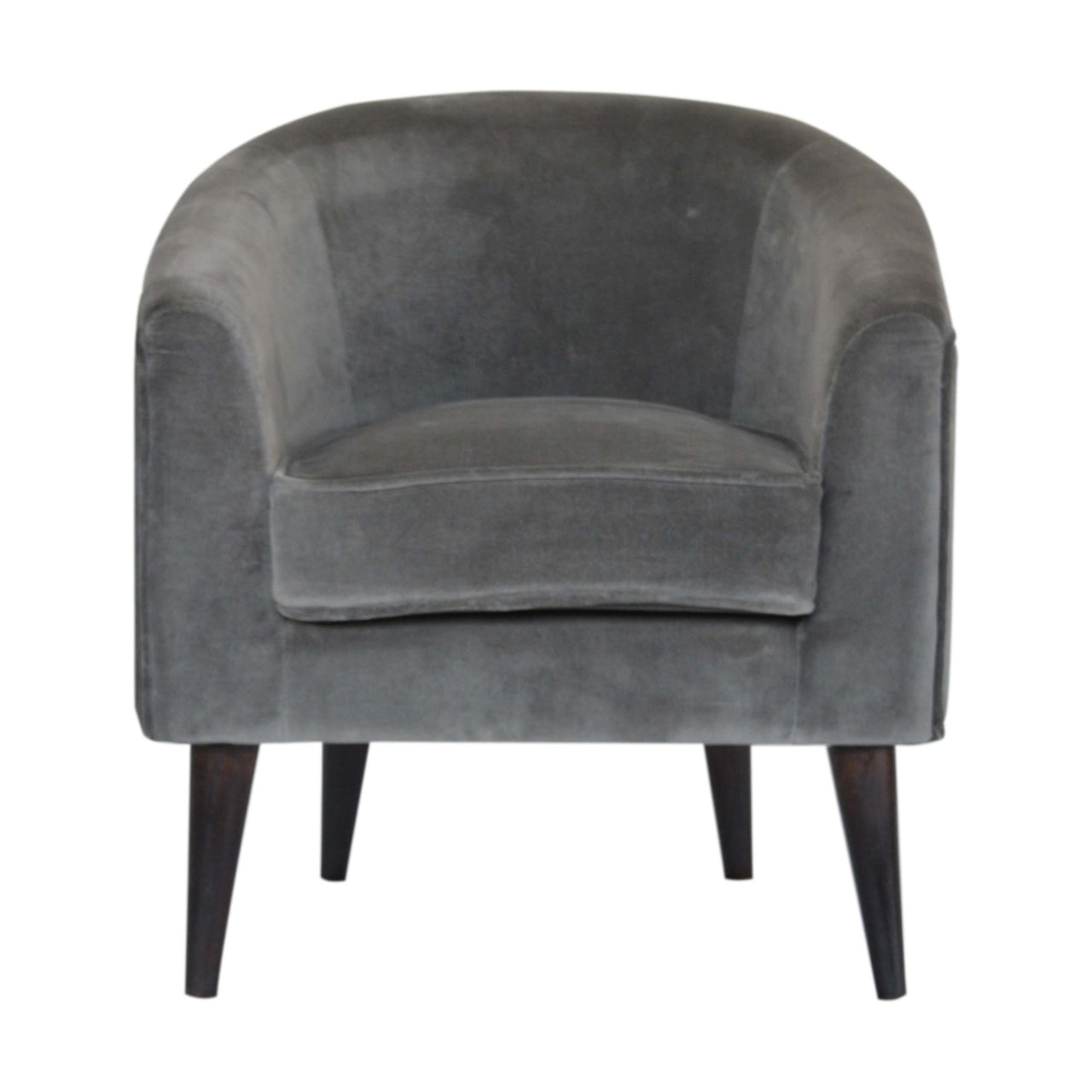 Grey Velvet Hug Tub Chair