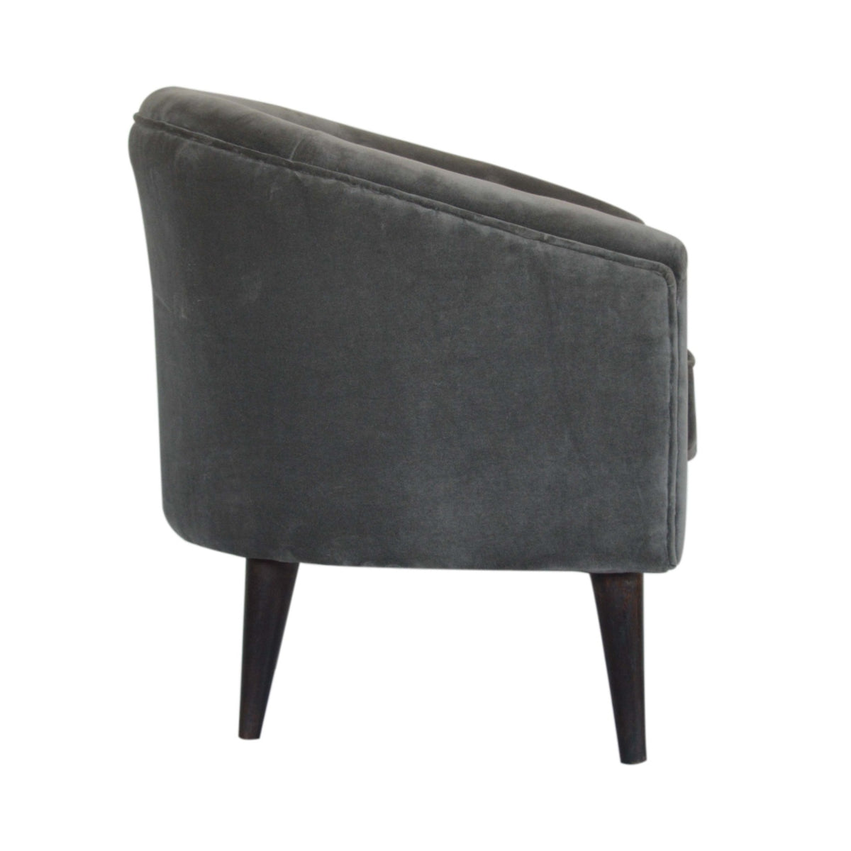 Grey Velvet Hug Tub Chair